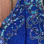 Jovani Vintage Silk Beaded Long Sleeve Gown Photo 5