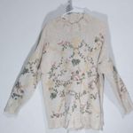 Capeisle knitters Embroidered by hand Floral Long Green Size L Photo 0