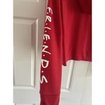 FRIENDS Women's Large Red Central Perk Graphic‎ Pullover Crop Hoodie Cozy Photo 4