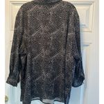 Jennifer Moore JM Collection By Womens Black & Gray Animal Print Button-Up Blous Photo 7