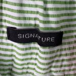 Talbots  Size 20W Green/White Striped Cropped Pants Faux Back Pockets Belt Loops Photo 9