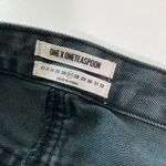 One Teaspoon 4040 Skirt With Low Waist & Raw Hem Size 27 black Denim button fly Photo 1
