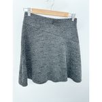 Loft Womens Grey Knit Skater Skirt Size SP NWT Academia Preppy Minimal Ruffle Photo 1