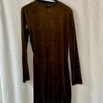 H&M NEW women's large gathered jersey dress dark olive going out glam bodycon Photo 2