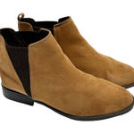 Primark Boots Slip On Faux Suede Pointed Toe Low Heeled Ankle Booties Tan 9 Photo 0