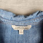 John Mark  Womens Blouse Top Denim Floral Size L Large Photo 2