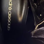 Andre Assous Milla Shoes Womens 8 Black Leather Side Zip Lug Sole Ankle Bootie Photo 9