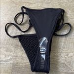 frankie's bikinis  Black Naia Tie Side Skimpy Bikini Bottom Size Large Photo 2