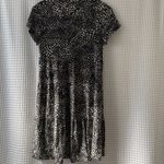 Maeve  by Anthropologie small pull-on black white abstract print viscose dress Photo 1
