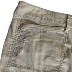 White House | Black Market WHBM Beige Cargo Skirt Embroidered Flap Pocket Above Knee Stretch Size 12 Photo 6