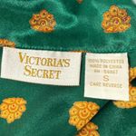 Victoria's Secret Vintage  Emerald Green Floral Print Satin Pajama Dress‎ Small Photo 3