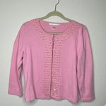 Peter Nygard  Beaded Cardigan‎ Sweater Pink as is Photo 9