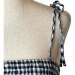 J.Crew  Shirt Women Small Navy Blue White Cotton Gingham‎ Smocked Cropped Top Photo 4