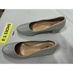 Womans NWD Idifu Slipon Pumps Size 9 Silver Block Heel Round Toe Photo 2