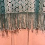 Melissa Paige Crochet Lace Maxi Sea Foam Teal Fringe on Bottom Medium Photo 2