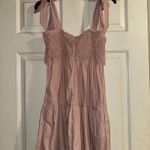 En Saison Smocked Tiered Midi Dress Tie Strap Casual Pink Size S Photo 6