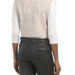 Kaisely Kaisley v neck cropped cable knit sweater vest beige size M NWT Photo 8