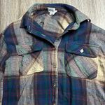 BKE Plaid Button-Up Shirt - Blue and Brown Photo 7