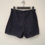 A New Day Navy Floral Lace Cut Out Size Zip Shorts - Size 4 Photo 3