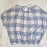 Madewell Light Blue and White Patterned Blouse Photo 0