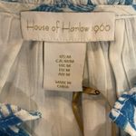 House of Harlow 1960 Boho Mini Dress Floral Long Sleeve Ruffle Tie Tassels Sz M Blue Size M Photo 10