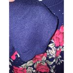 Rebecca Malone  Blue‎ Red Rose 3/4 Sleeve Lightweight Sweater Size 3X Photo 4
