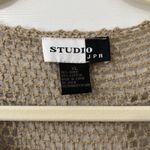 Open Knit Cottagecore Grandmacore Boho Crop Cardigan Crochet XL Studio JPR Brown Photo 3