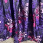 Adrianna Papell Adrianna Papell Floral Metallic Jacquard Ball Gown Purple Pink Dress 8 Altered Photo 3