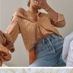 12th Tribe Gold Rush Gold Leopard Blouse Sz M Photo 2