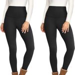 FLINXE Sz M Fleece Lined Black Tights High Waisted Thick Leggings Stretch Size M Photo 1