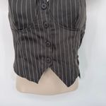 SheIn ‎ Halter Vest Top Womens Medium Gray White Pinstripe Polyester NEW Photo 2