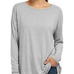 INC  Heather Grey Tunic with Peplum Hem Large Photo 0