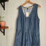 Universal Threads NEW! Universal Thread Blue Curved Leg Denim Sleeveless Jumpsuit Size 12 Photo 6