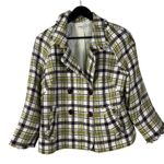Pendleton  Plaid‎ Peacoat Women's Wool Blend Jacket Lined Yellow Burgundy Check Photo 0