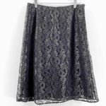 Dress Barn Vintage Y2K Black Lace Floral Flowy A-Line Midi Skirt Photo 0