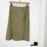 Joie  Soft 100% Suede Goat Leather Mylon Brown A-Line Skirt Boho‎ Size Small Photo 1