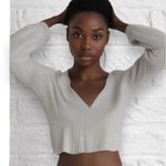 Divided by H&M Womens Medium Collared Ribbed Knit Long Sleeved Crop Top•Slim Fit Photo 1