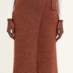 Frank And Oak The Midi Sweater Wrap Skirt In Tortoise Brown Large Dark Academia Photo 0