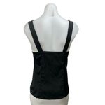 Proenza Schouler  Womens Black Silk Satin Sleeveless Tie Scoop Neck Tank Top Sz 6 Photo 2