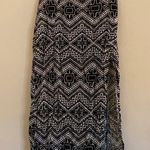 EXPRESS Aztec Print Midi Skirt with Side Slit Size: S Photo 0