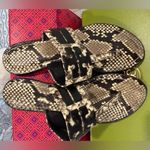 Tory Burch  Leigh Snakeskin print Sandals, size 7.5, Like New!! Photo 2