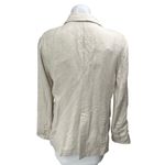 AQUA  Beige Linen Notch Lapel Pocket Single Button Blazer Coat Jacket Size S Photo 1