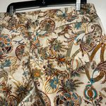 Rafaella NWOT Sz: 14 Colorful Earth Tone Paisley Cropped Capri Flat Front Pant. Photo 10