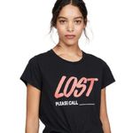 Pam & Gela  Size P Lost Logo Graphic Tee In Black Photo 0