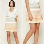 Anthropologie Current Air Women's Mini Skirt Size XS Ombra Smocked Stretch Pull Photo 2