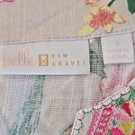 Belle by Kim Gravel Embroidered Floral Blouse Top Size Small 3/4 Sleeve Pink Photo 6