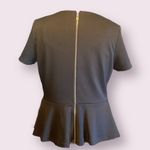WD•NY WD.NY Short Sleeve Peplum Blouse with Back Exposed Zipper in Black - size XL Photo 5