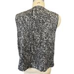 Eileen Fisher Silk/ Cotton Sleeveless Black & White Print Shirt Size Medium Photo 2