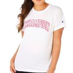 Champion Logo Tee in White/Pink, Size S Photo 0