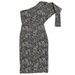 Chiara Boni La Petite Robe Hettie one shoulder bodycon dress Dalia Print sz 42 6 Black Size M Photo 3